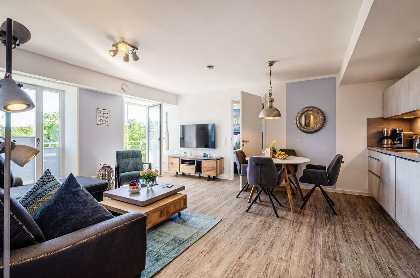 Cały apartament, Fewo Strandglück: Ferienwohnung 68m² mit Balkon, Meerblick & 2 Schlafzimmern in Prora, Binz