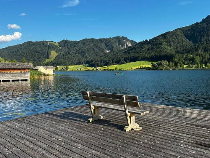 Ferienwohnung für 6 Personen, mit Ausblick und Seeblick sowie Garten am Weissensee