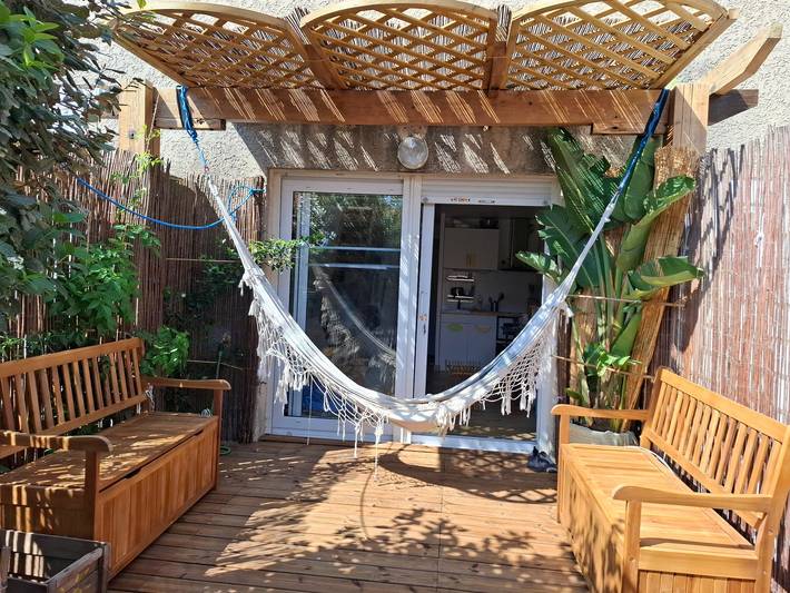 Appartement entier, Appartement 'Copains Cabanon Mer Clim Pk' avec terrasse commune et climatisation in Frontignan, Côte méditerranéenne (France)