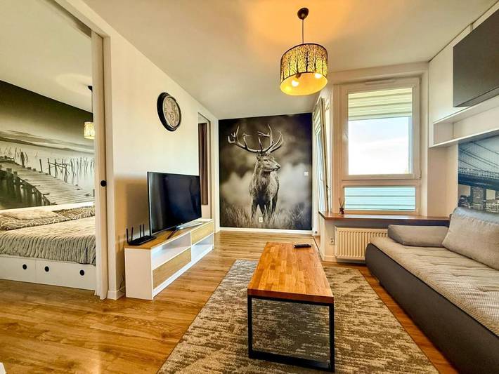 Apartament wakacyjny dla 4 osób, z balkon w Nowy Dwór Mazowiecki