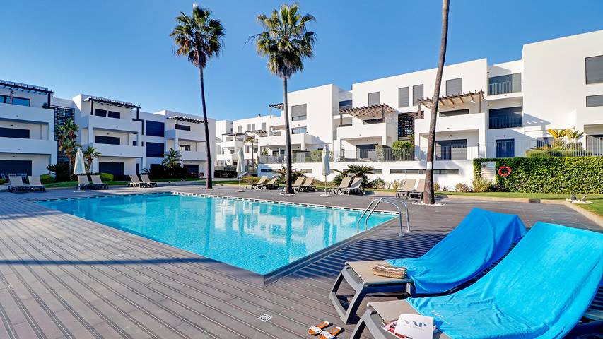 Apartamento de vacaciones para 4 personas, con Terraza además de Jardín y Piscina para niños en Algarve