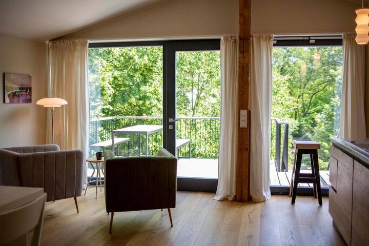 Ferienwohnung für 5 Personen, mit Sauna und Balkon sowie Ausblick in Templin