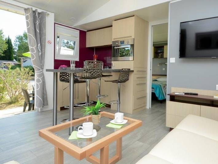 Camping Tikayan Domaine du Golfe de Saint Tropez - Mobilheim 6 personen - Alabama Luxus. in Grimaud, Mittelmeerküste (Frankreich)
