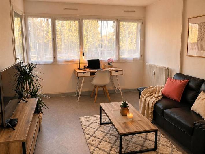 Gîte pour 2 personnes, avec Balcon ainsi que Terrasse et Vue à Ronchin - 4