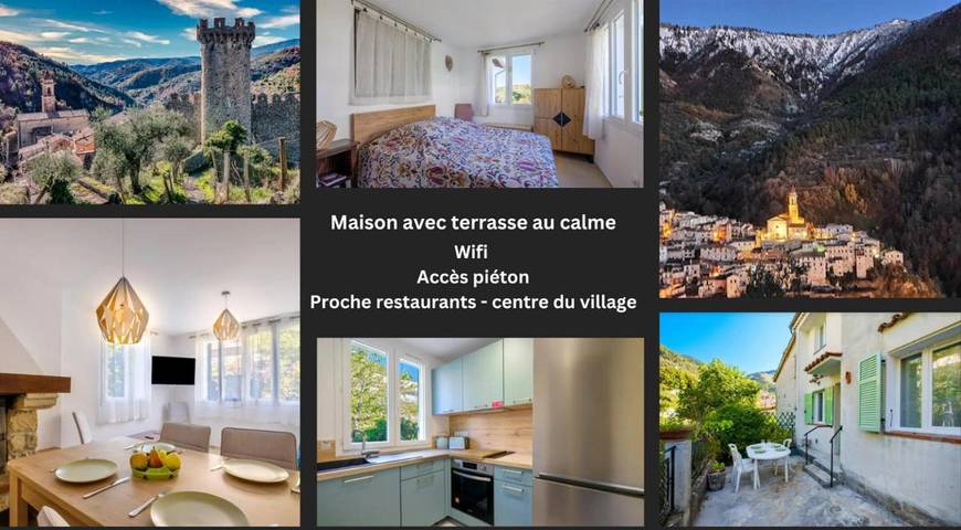 Location de vacances pour 7 personnes, avec terrasse à Lucéram