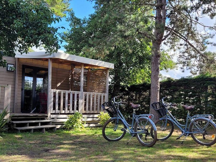 Camping La Foret Stella Plage - Mobile home 4 persons - Cottage Opale Lounge - 2 Bedrooms - 30 m2- Semi-covered terrace in Cucq, Montreuil region