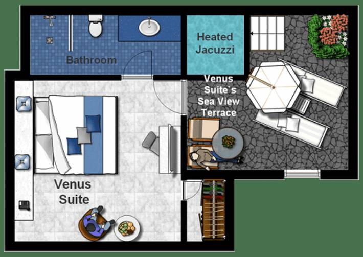 Location de vacances pour 2 personnes, avec vue sur l’océan et terrasse à Thera - 2