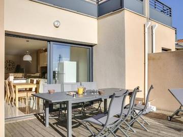 Location de vacances pour 8 personnes, avec vue et jardin dans Plage sud (Mimizan Plage)