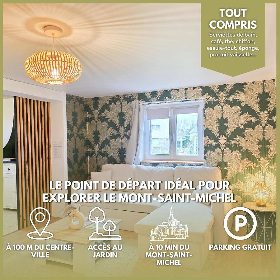 Appartement entier, Aux Berges Du Mont - Parking, 10 min Mont-Saint-Michel & Jardin in Pontorson, Région d'Avranches