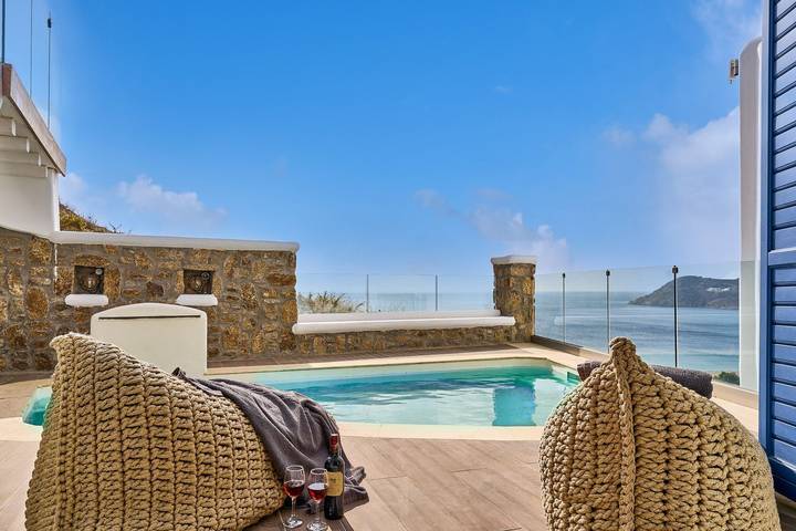 Villa voor 4 personen, met balkon en uitzicht op zee op Mykonos