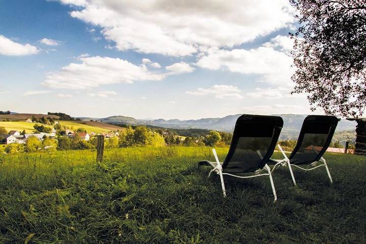 Ferienwohnung für 4 Personen, mit Sauna und Garten sowie Ausblick