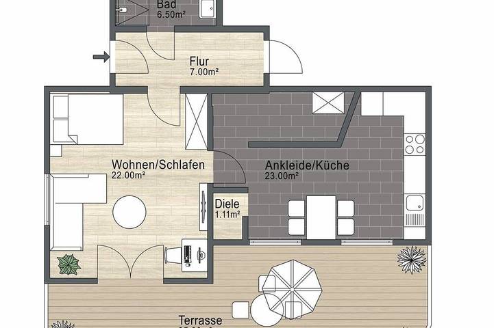 Ferienwohnung für 4 Personen, mit Garten und Terrasse sowie Sauna, mit Haustier - 1