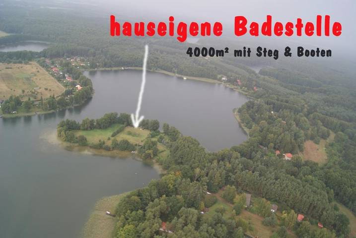 Ferienwohnung für 4 Personen, mit Balkon und Terrasse sowie Garten und Ausblick in Zechlinerhütte