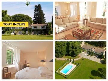 Gîte pour 14 personnes, avec jardin ainsi que piscine et terrasse à Divajeu
