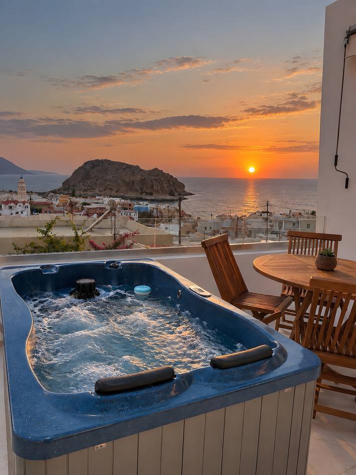 Studio voor 4 personen, met Balkon en Whirlpool op Karpathos