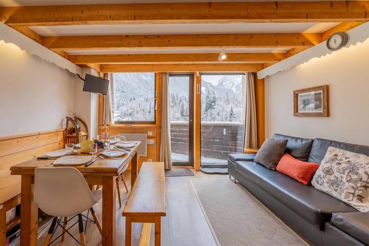 Ganze Wohnung, Grand Roc A221 150m from Slopes, View & Parking Ski in/Ski out in Argentière, Chamonix