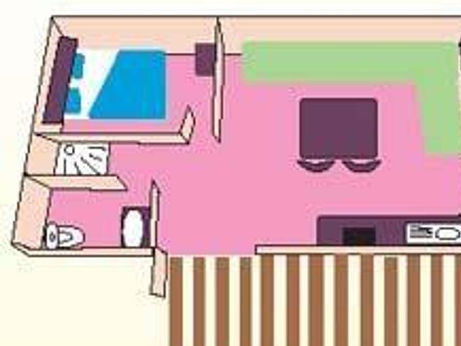 Camping Les Forges - Mobilhome 3 personas - Cottage Duo - 1 dormitorio : 21 m² + 11 m² terraza in Pornichet, Côte de Jade