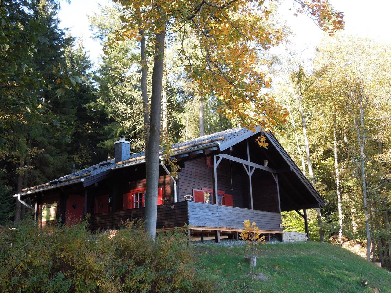Log cabin with terrace and barbecue by the Bode waterfall in Braunlage, Harzvorland