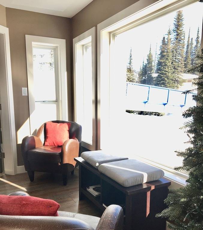 Ganze Wohnung, Pistenzugang direkt vor der Unterkunft, Whirlpool, beheizter Wachsraum, Wäscheservice, hell in Silver Star