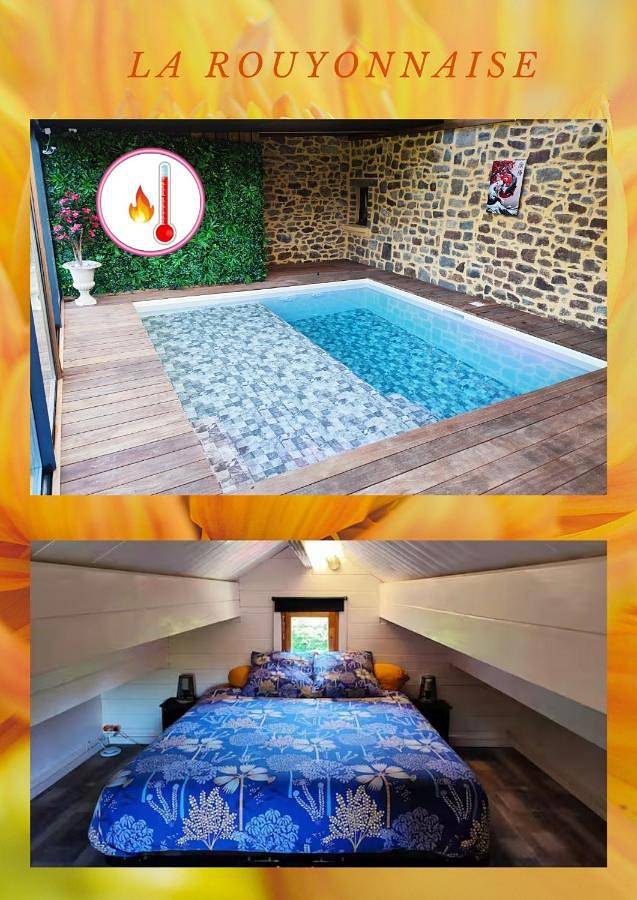 Location de vacances pour 3 personnes, avec piscine et jardin ainsi que terrasse et vue à Tinténiac