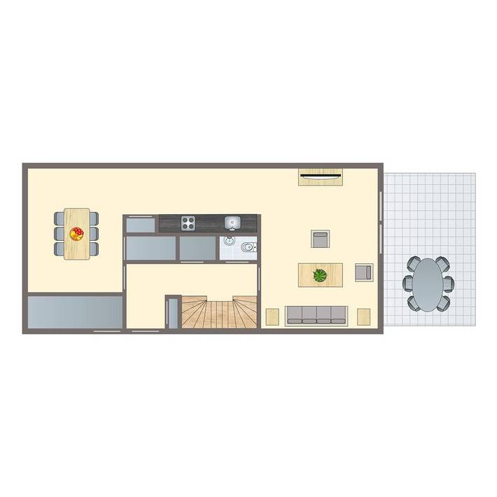 Ferienhaus für 6 Personen, mit Sauna und Balkon/Terrasse sowie Terrasse in Anjum