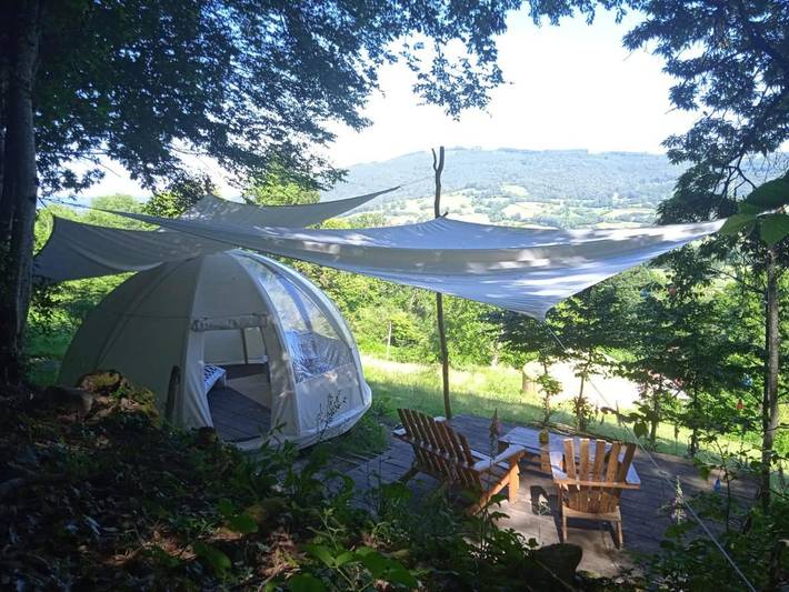 Tente pour 2 personnes, avec vue, animaux acceptés dans Saône-et-Loire - 2