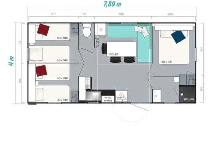 Wohnwagen für 6 Personen, mit Kinderpool in Les Vans - 4
