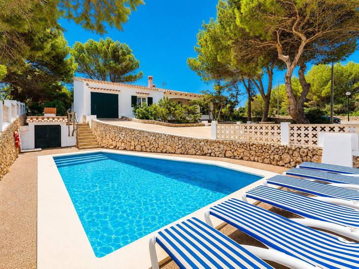Villa with pool for 6 people, with Ocean view and Terrace as well as Garden in Menorca
