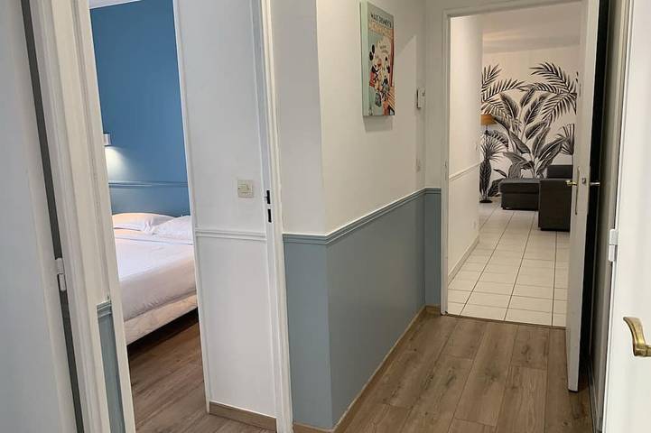 Ganze Wohnung, 2Bedrooms / 8pax Wifi Wohnung, Disneyland 3mn: Rer Station Chessy-Val d'Europe in Chessy, Seine-et-Marne