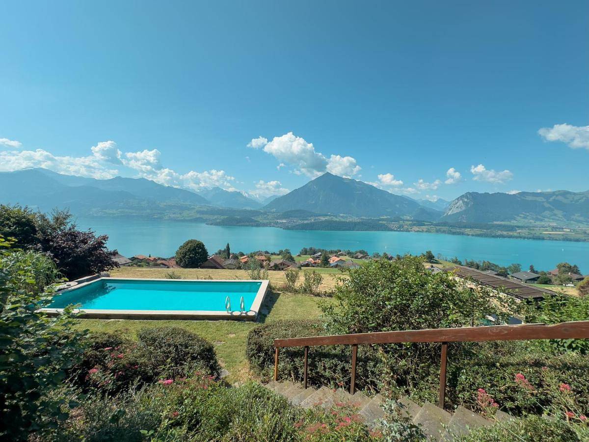Private Chalet with Pool, Lake & Mountain Views in Sigriswil, Thunersee