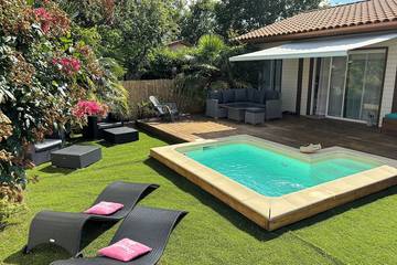 Villa pour 5 personnes, avec jacuzzi ainsi que terrasse et jardin à Biscarrosse