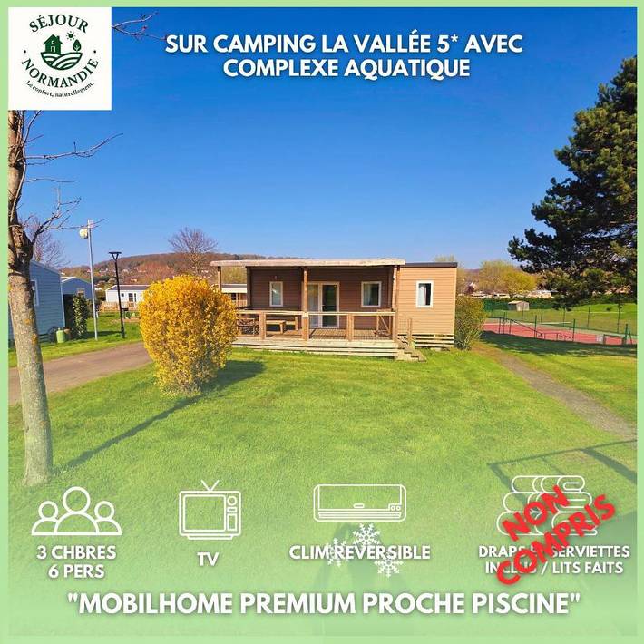 Camping pour 6 personnes, avec piscine ainsi que jardin et terrasse