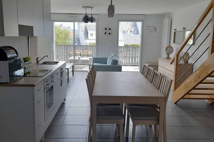 Gîte pour 7 personnes, avec balcon, animaux acceptés dans Plage de Keraude