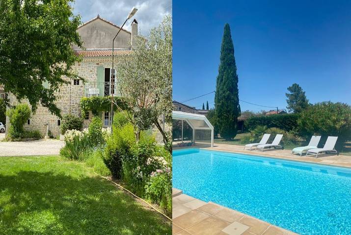 Gîte pour 4 personnes, avec Piscine à Grospierres