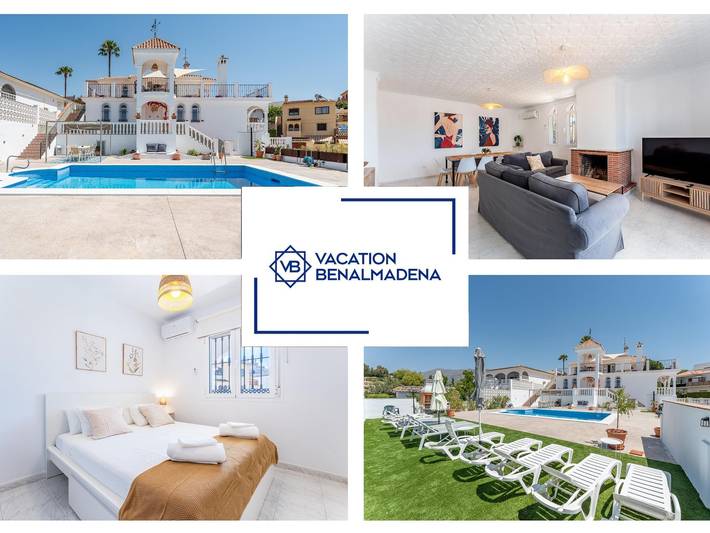 Ferienhaus für 14 Personen, mit Balkon/Terrasse und Garten sowie Pool in Mijas Pueblo
