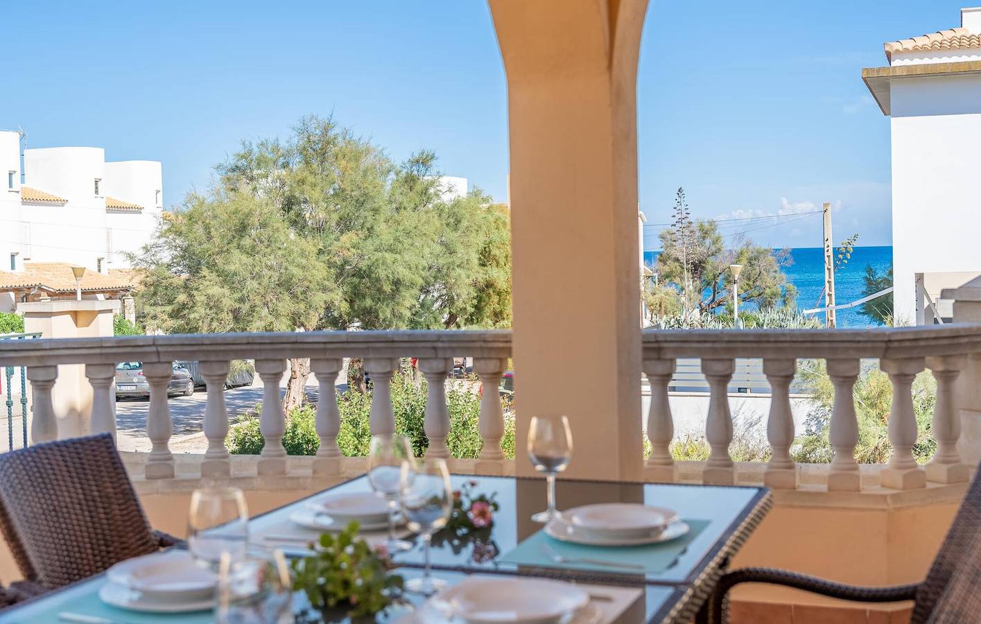 Appartement avec vue sur la mer et terrasse à 500m de Playa Son Real in Playa Son Serra de Marina, Santa Margalida