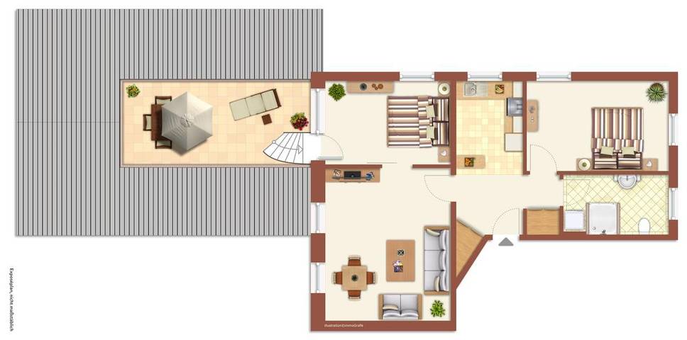 Ferienwohnung für 4 Personen, mit Balkon und Balkon/Terrasse sowie Terrasse in Rostock - 2