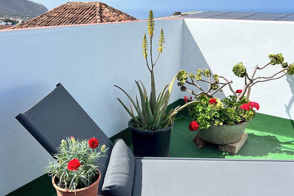 Charming Little Canary home Terrace with wonderful ocean and mountain views. in Realejo Alto, Los Realejos