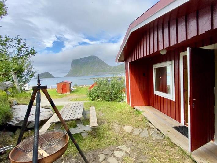 Camping für 5 Personen, mit Terrasse und Garten sowie Ausblick auf den Lofoten