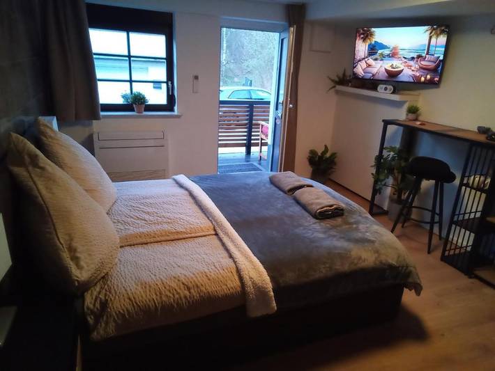 Ferienwohnung für 4 Personen, mit Balkon und Terrasse sowie Ausblick in Birkenau