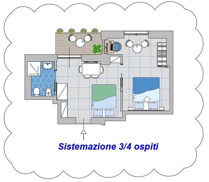 Chambre d’hôte pour 4 personnes, avec balcon à Torre Annunziata - 4