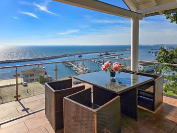 Ferienwohnung für 4 Personen, mit Seeblick und Balkon sowie Sauna und Ausblick in Sassnitz