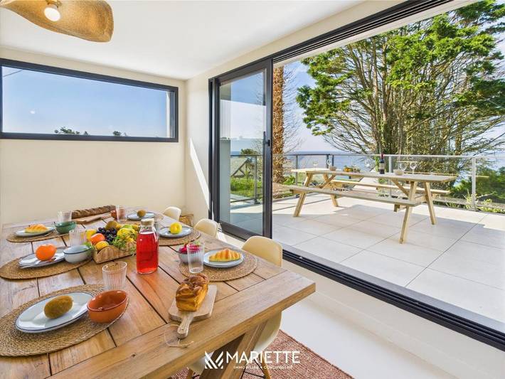 Maison de vacances pour 8 personnes, avec Terrasse ainsi que Jardin et Vue dans Raguénez