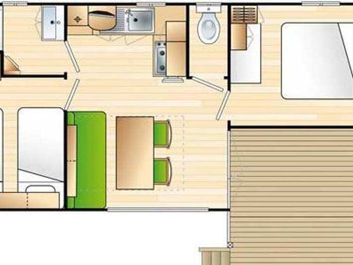 Camping de la Forêt Jumièges - Mobilheim 4 personen - Mobilheim Bambou in Jumièges, Rouen und Umgebung