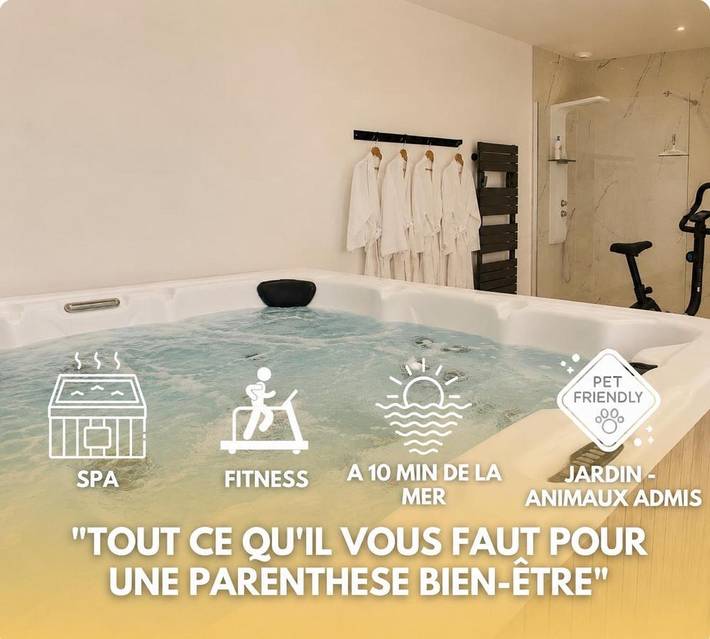 Maison de vacances pour 6 personnes, avec Jacuzzi ainsi que Terrasse et Jardin