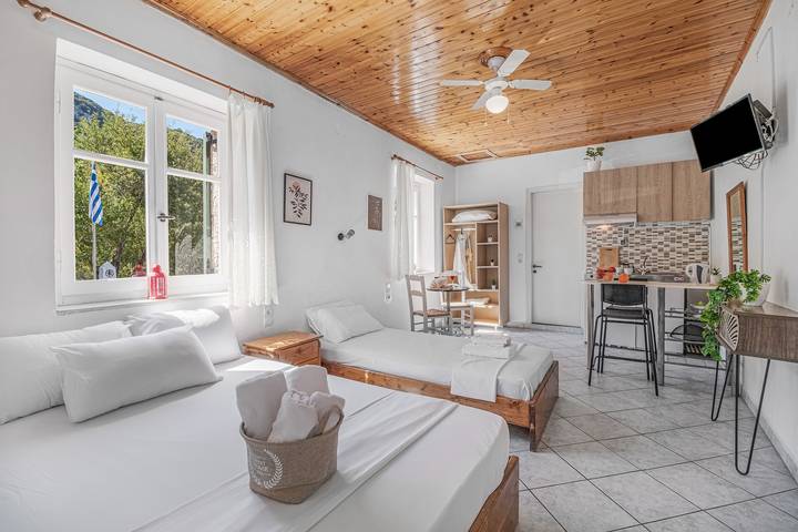 Entire studio, Studio Apartment 'Kerkis Mountain View' with Mountain View, Wi-Fi and Air Conditioning in Drymonas, Greece