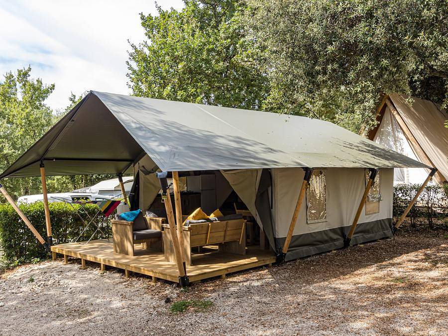 Naturist Camping Solaris - Safarizelt 5 personen - Safarizelt Comfort in Lanterna, Tar-Vabriga