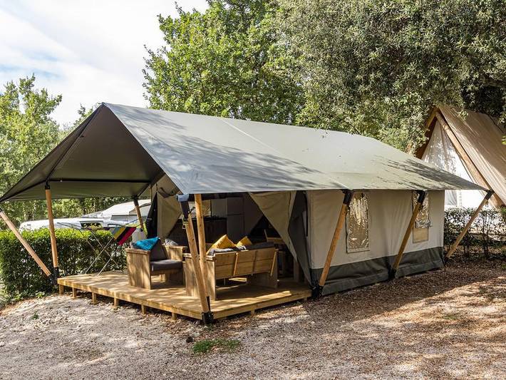 Naturist Camping Solaris - Safarizelt 5 personen - Safarizelt Comfort in Lanterna, Tar-Vabriga