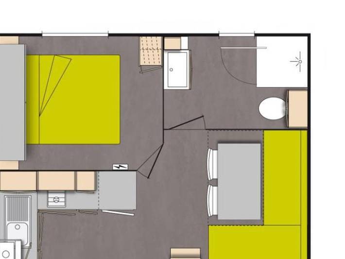 Camping Le Colombier - Camping naturiste - Mobile home 2 persons - Mobil Home Confort Mervent - 1 bedroom in Saint-Martin-Lars-en-Sainte-Hermine, Fontenay-le-Comte