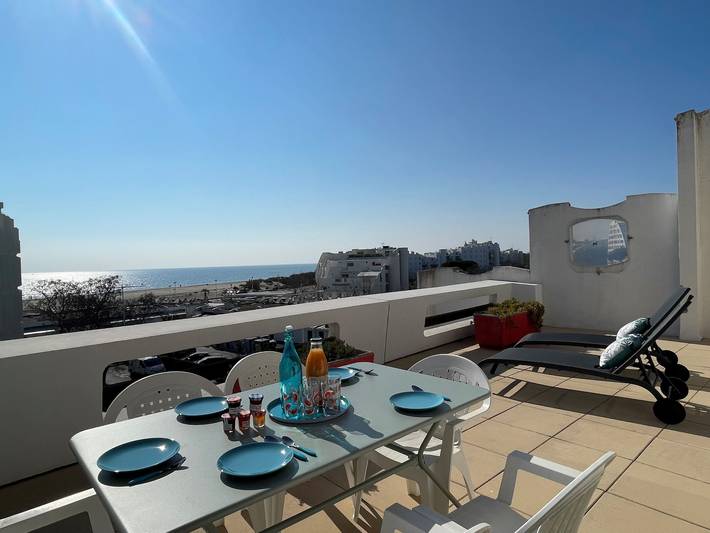 Location de vacances pour 5 personnes, avec Terrasse à La Grande-Motte